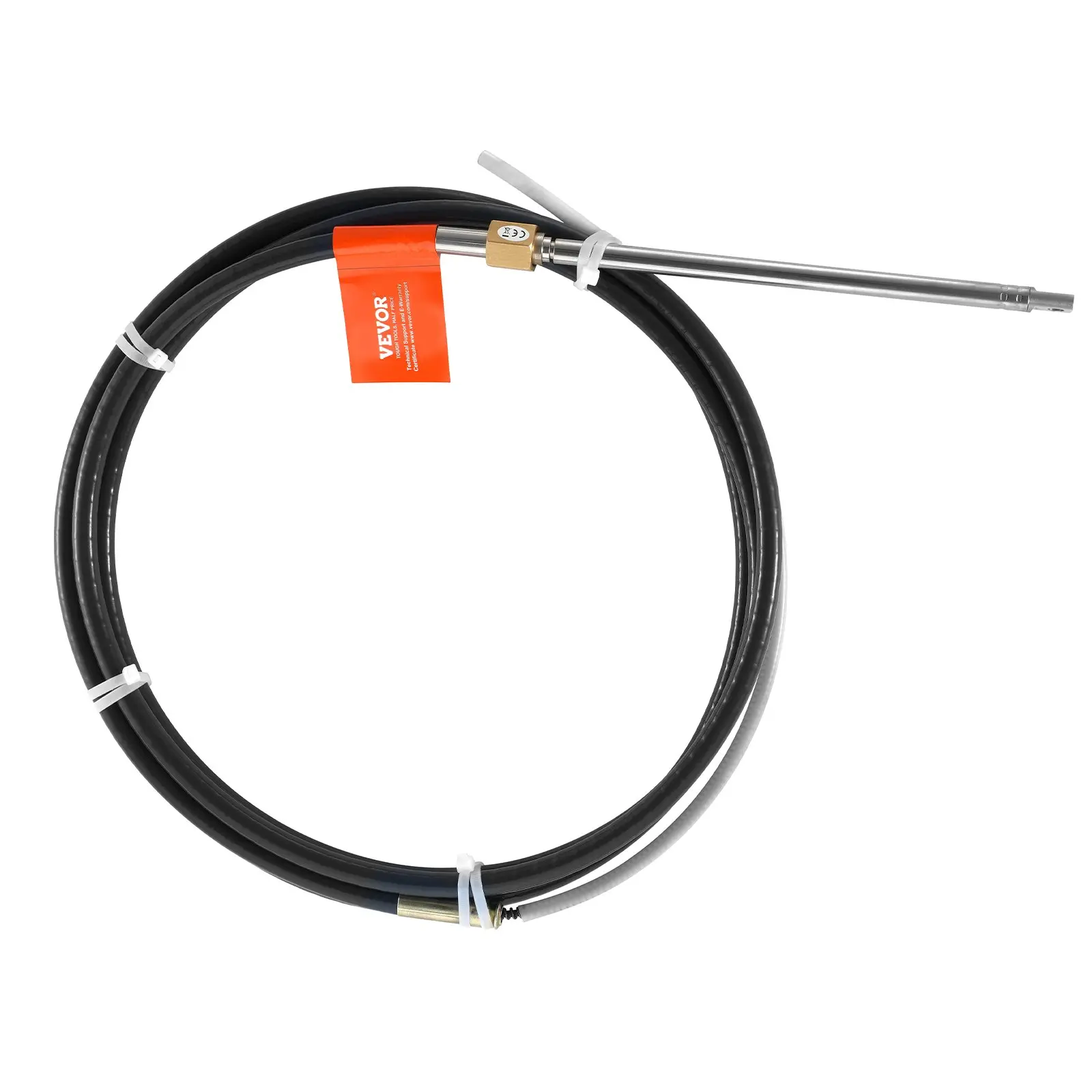 【DealsForYouDays】VEVOR Boat Steering Cable, 17 Feet Outboard Marine Rotary Steering Cable, 1/2 Ton High Tensile Strength, Replacement Steering Cable Compatible with Most Single-Station Outboard Steering Systems