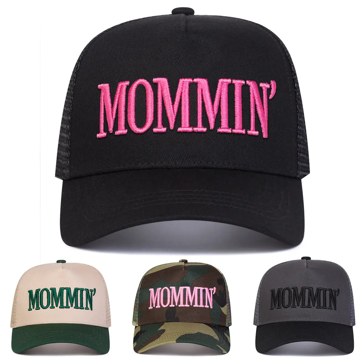 Unisex Letter MOMMIN Embroidered Baseball Cap Mesh Hat Outdoor Adjustable Sunscreen Leisure Hat Spring Autumn Travel Tourism Beach Vacation