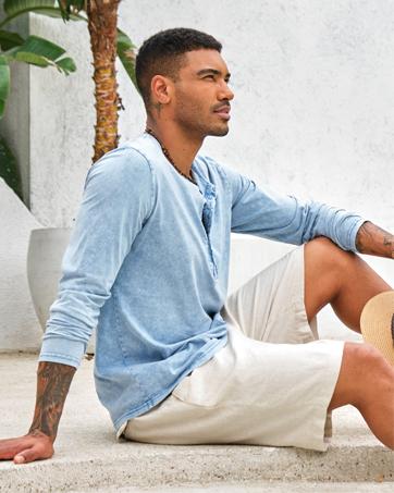 Beotyshow Mens Distressed Henley Shirts Retro Long Sleeve Tee Shirts Casual Button Down Washed T-Shirts for Men Cotton Menswear Father's Day Gift Shirt