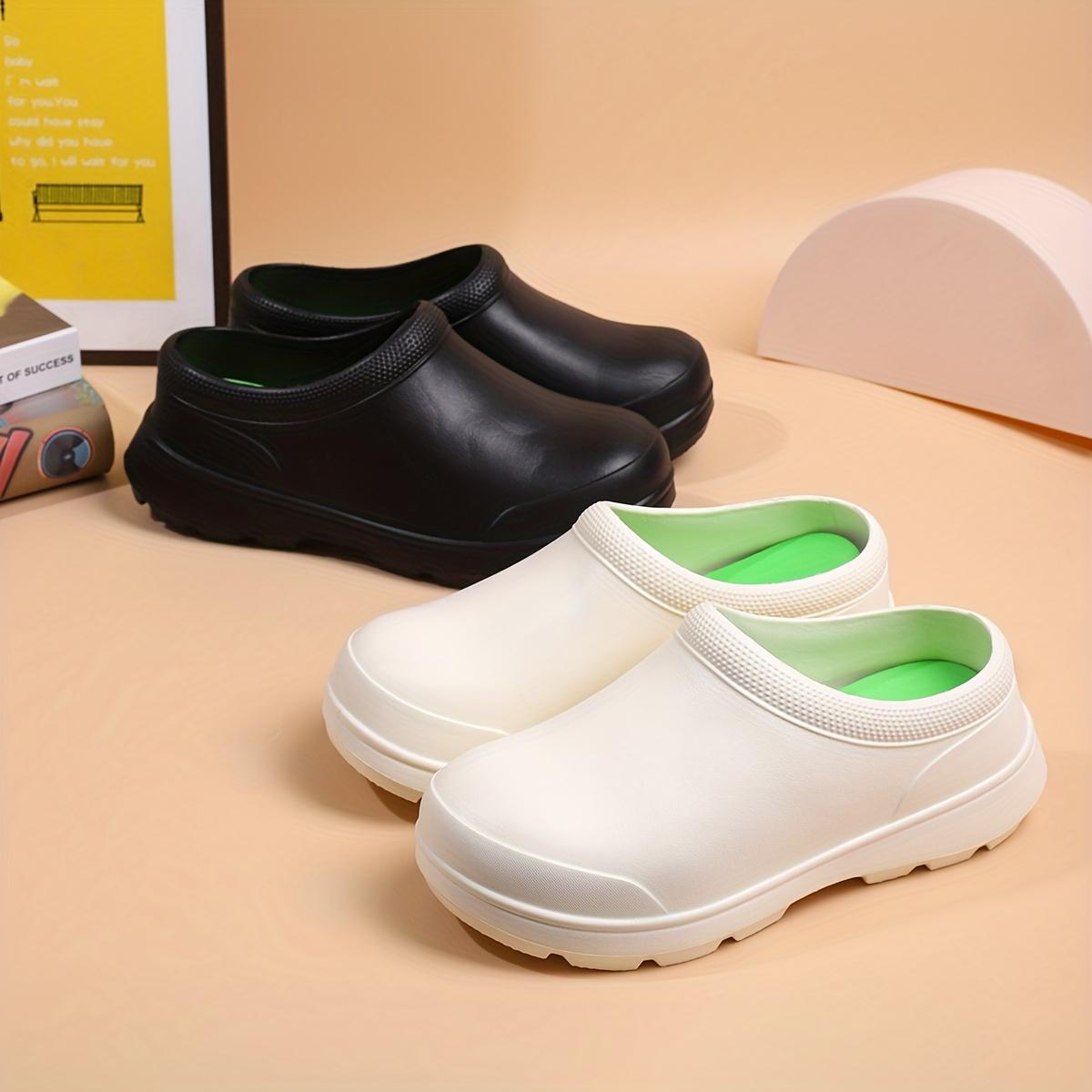 Women's High-Quality EVA Chef Shoes, Nursing, Medical Care, and Food Service Non-Slip Comfortable Work Shoes, with Toe, Black and White Options, Nursing Shoes |       Solid color design |       Durable footwear, high-quality shoes