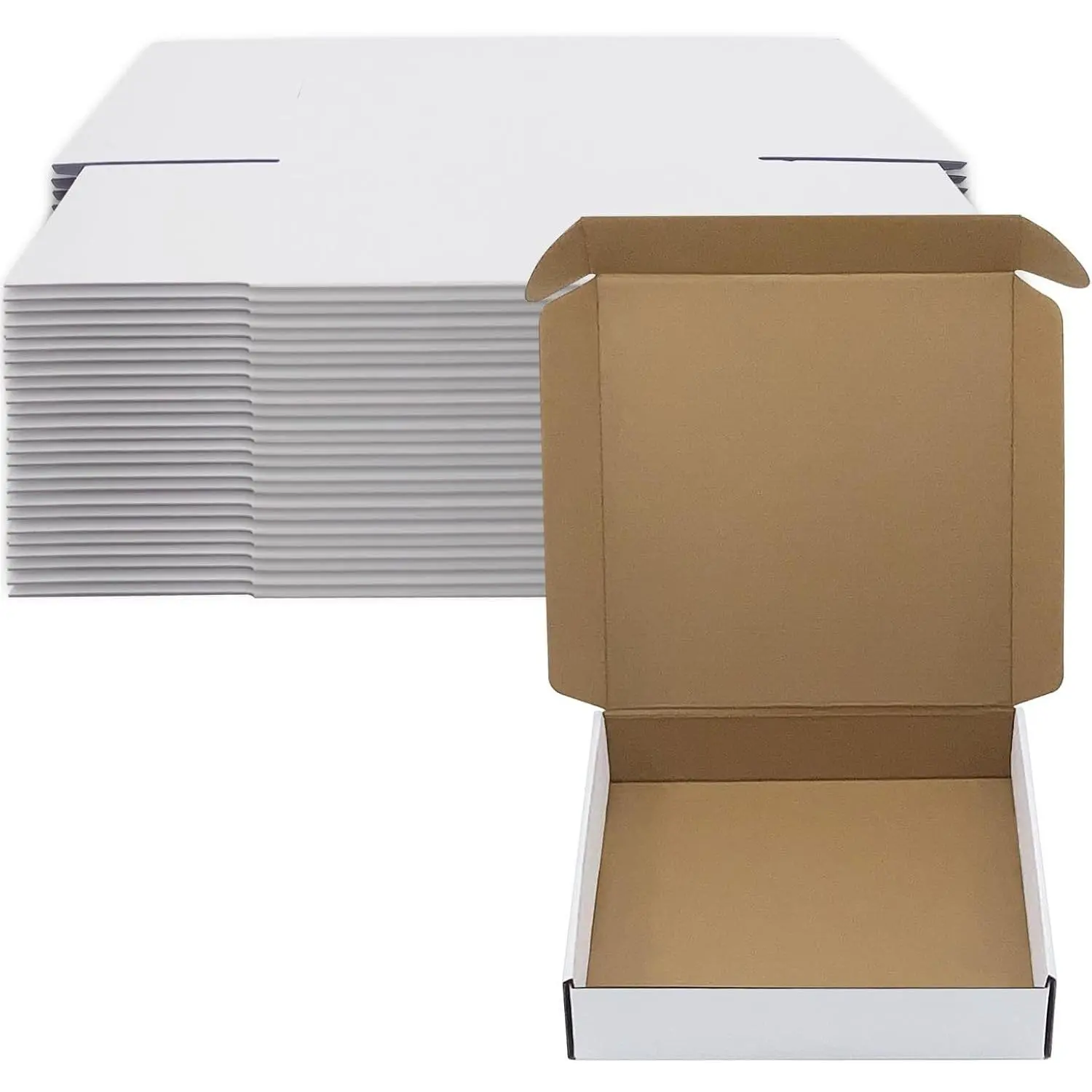 10 x 10 x 2 inch Shipping Boxes Set of 25, White Corrugated Cardboard Box Mailer Boxes for Packaging Small Business Shipping, Mailing Boxes Bulk for Birthday Wedding Party Book Literature Gift Giving