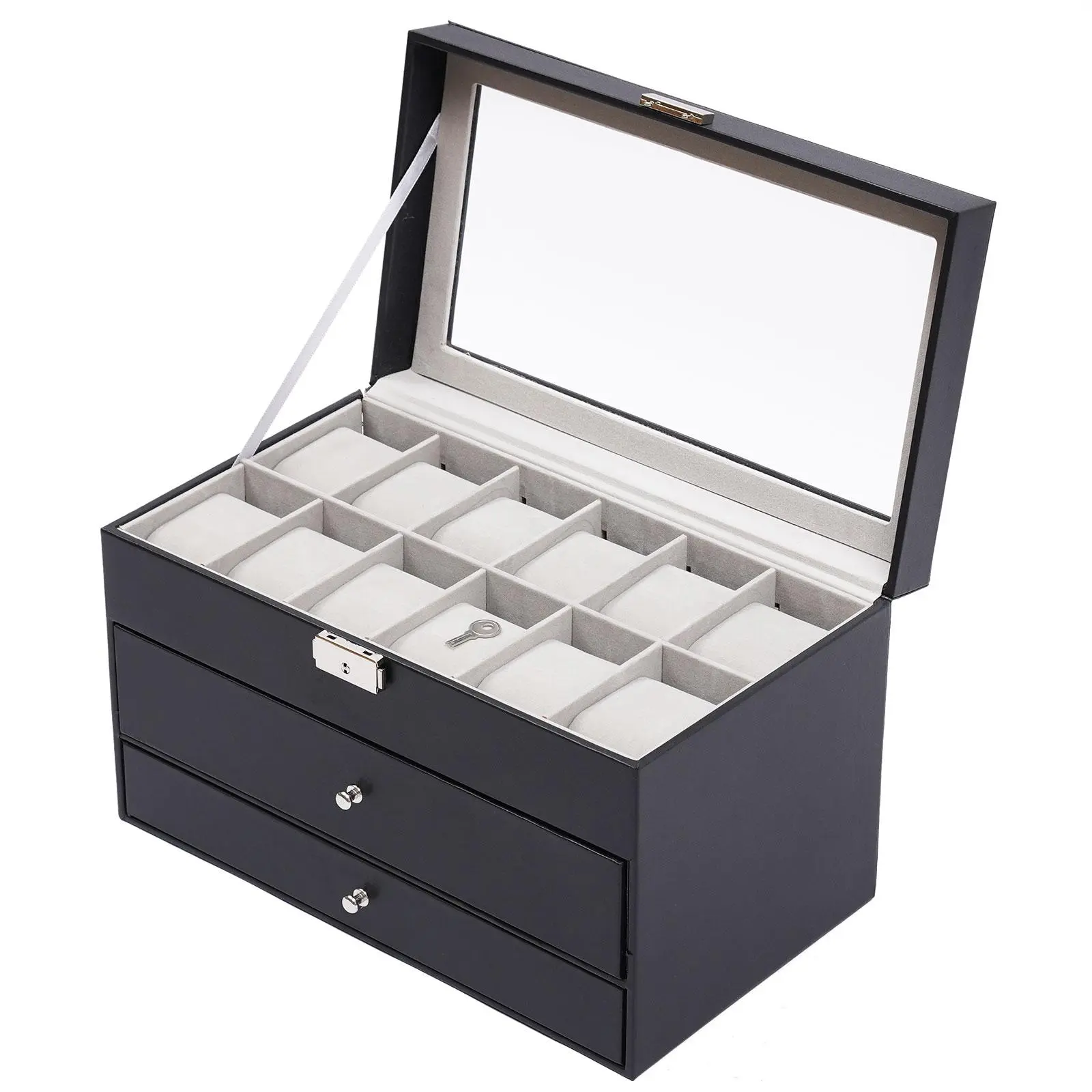 Eapmic 3 layer 26 Slots Eyeglass Sunglass Storage Watch Box Eyewear Accessories Display Glasses Storage Case Organizer (3 layer 26 Slots)