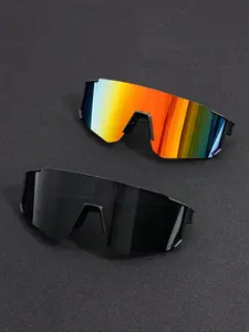 Unisex Sportive Shield Sunglasses, Trendy Large Size Sunglasses, Fashionable Sunglasses for Outdoor Sports Cycling, Biking Sunglasses