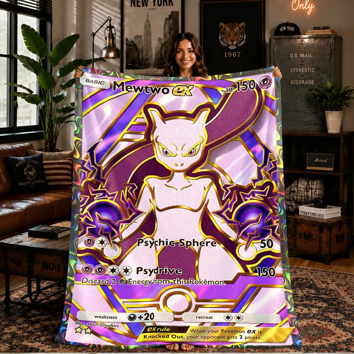 Soft Flannel Throw Blanket with Dream Card Print, Warm and Comfortable, Anti-Pilling, Ideal for Bed, Sofa, Office, Camping, Travel