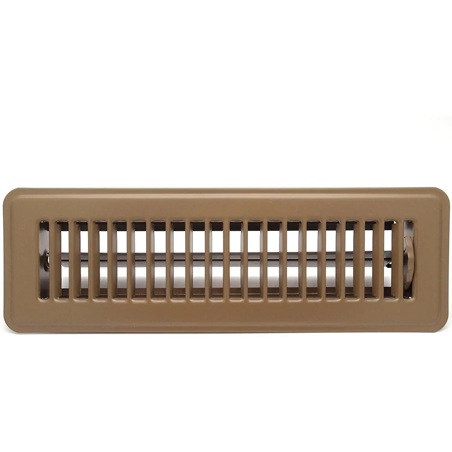 2x10 In Heavy-Duty Walkable Steel Floor Vent - Inconspicuous Brown Finish - Easy-Adjust Air Lever Floor Register for Home Improvement Heating & Cooling Ventilation