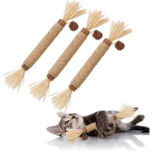 Cat Toys 3Pack Silvervine Chew Stick Kitten Treat Catnip Toy Kitty Natural Stuff Catnip for Cleaning Teeth Indoor Dental Snack Interactive