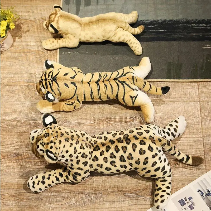 Lifelike Soft Stuffed Leopard Plush Toy - Didishan Zoo Simulation Catamount, Full Filling, Soft Fabric, Cute Lying Shape, Wholesale Bulk Toy, Ideal Gift for 4-6 Years Old Girls, Cute Shape