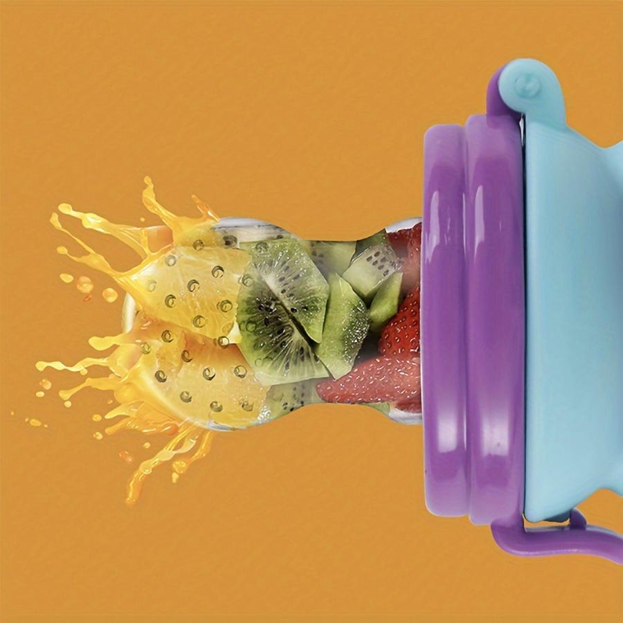 Baby Fruit Feeder Set, Silicone Bite Bottle Baby Fruit Feeding Bottle with Spoon Design, Fruit Feeder Pacifier, Kids Feeding Teething Set