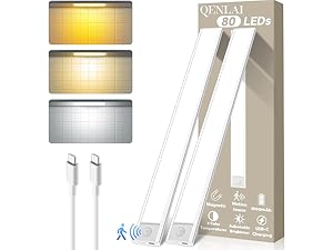 16 inch Under Cabinet Lighting 120 LEDs Motion Sensor USB-C Rechargeable 3 Color Temps Dimmable Wireless Kitchen Closet Magnetic Lights Bar for Night Stairs 6 Pack Indirect Lighting Wardrobe 16 inch Under Cabinet Lighting 120 LEDs Motion Sensor USB-C Rechargeable 3 Color Temps Dimmable Wireless Kitchen Closet Magnetic Lights Bar for Night Stairs 6 Pack Indirect Lighting Wardrobe