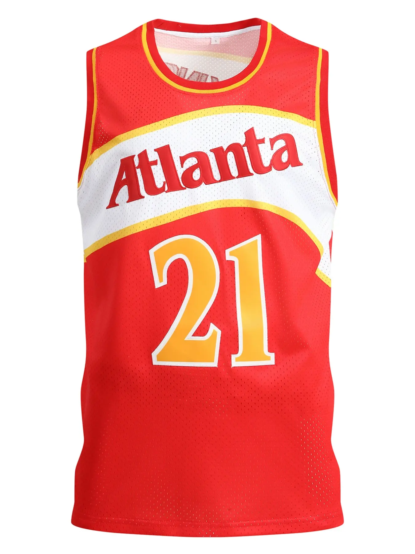 Men's 21 Red Basketball Jersey, Embroidered Sports Wear, Casual Short Sleeve Tank Top, Fitted H-Type Long Clothing, Unlined Design