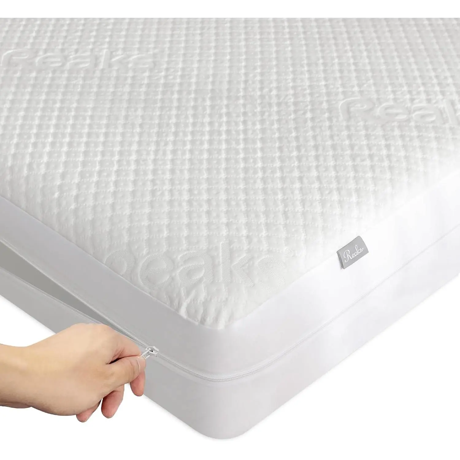 Queen Size Mattress Protector with Zipper - 100% Waterproof Zippered Mattress Cover - Soft & Cooling Noiseless Bed Mattress Covers - Top Removable Mattress Encasement 13-15" Deep