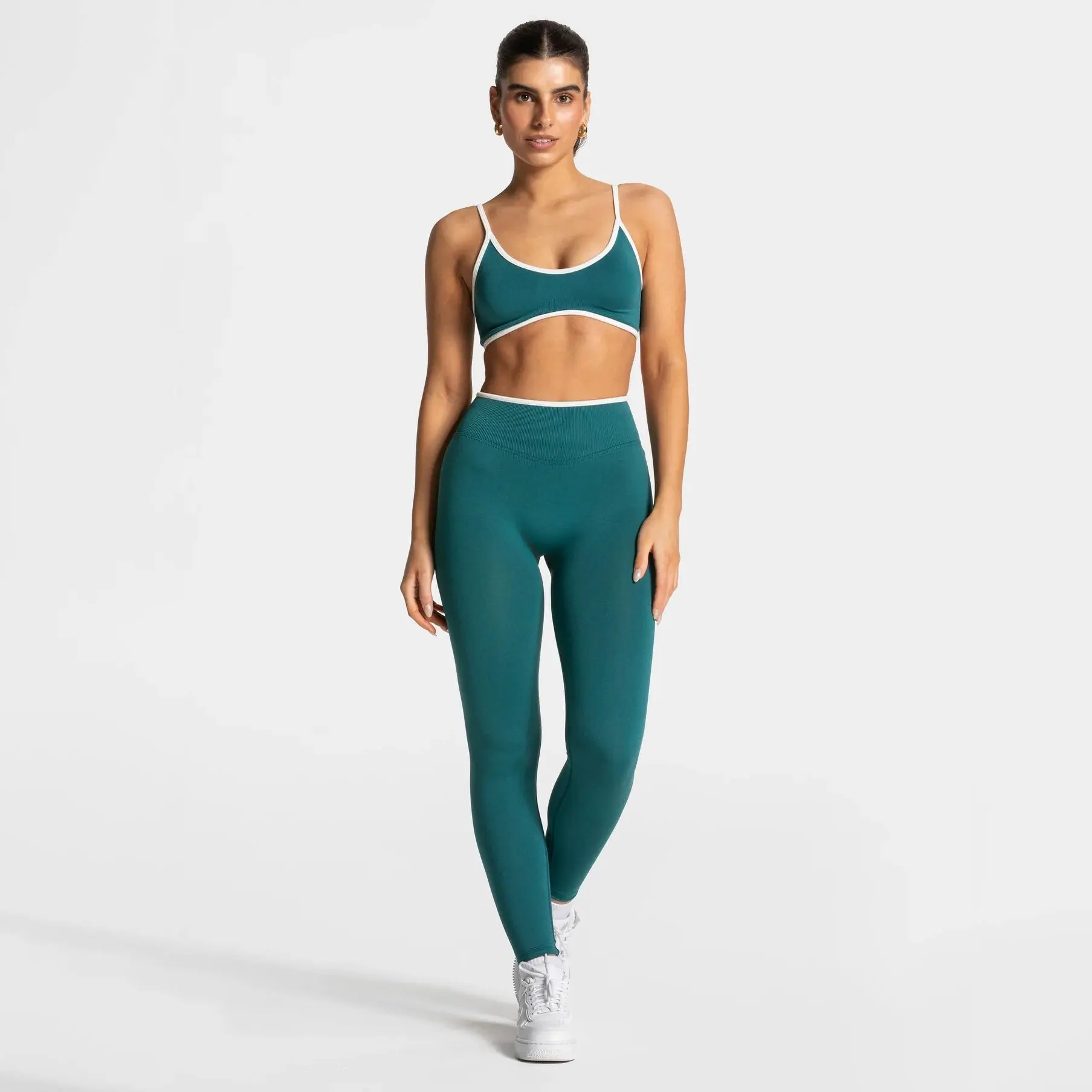 Women's 2-Piece High-Elasticity Butt-Lifting Yoga Set - Female Multi-Size Sports Outfit with Top (Sports Bra), Ideal for Running/Ballplay, Outdoor Fitness, Outdoor Sports
