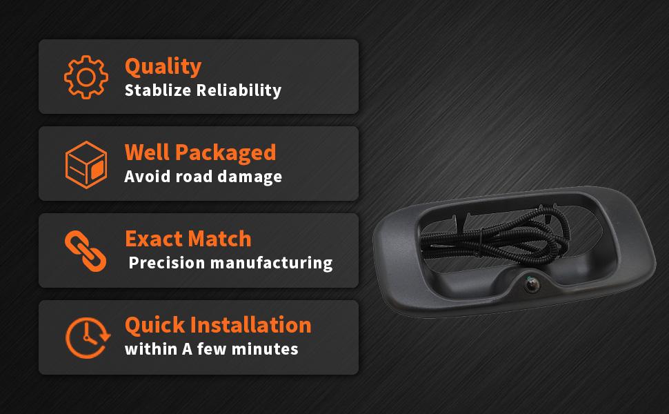 GM1916102 Tailgate Handle Backup Camera Compatible with 1999-2007 Silverado/Sierra 1500 2500 3500HD Pickups Reversing Rear View Park Assist Camera W/12V Power Cable 15046512 15228539