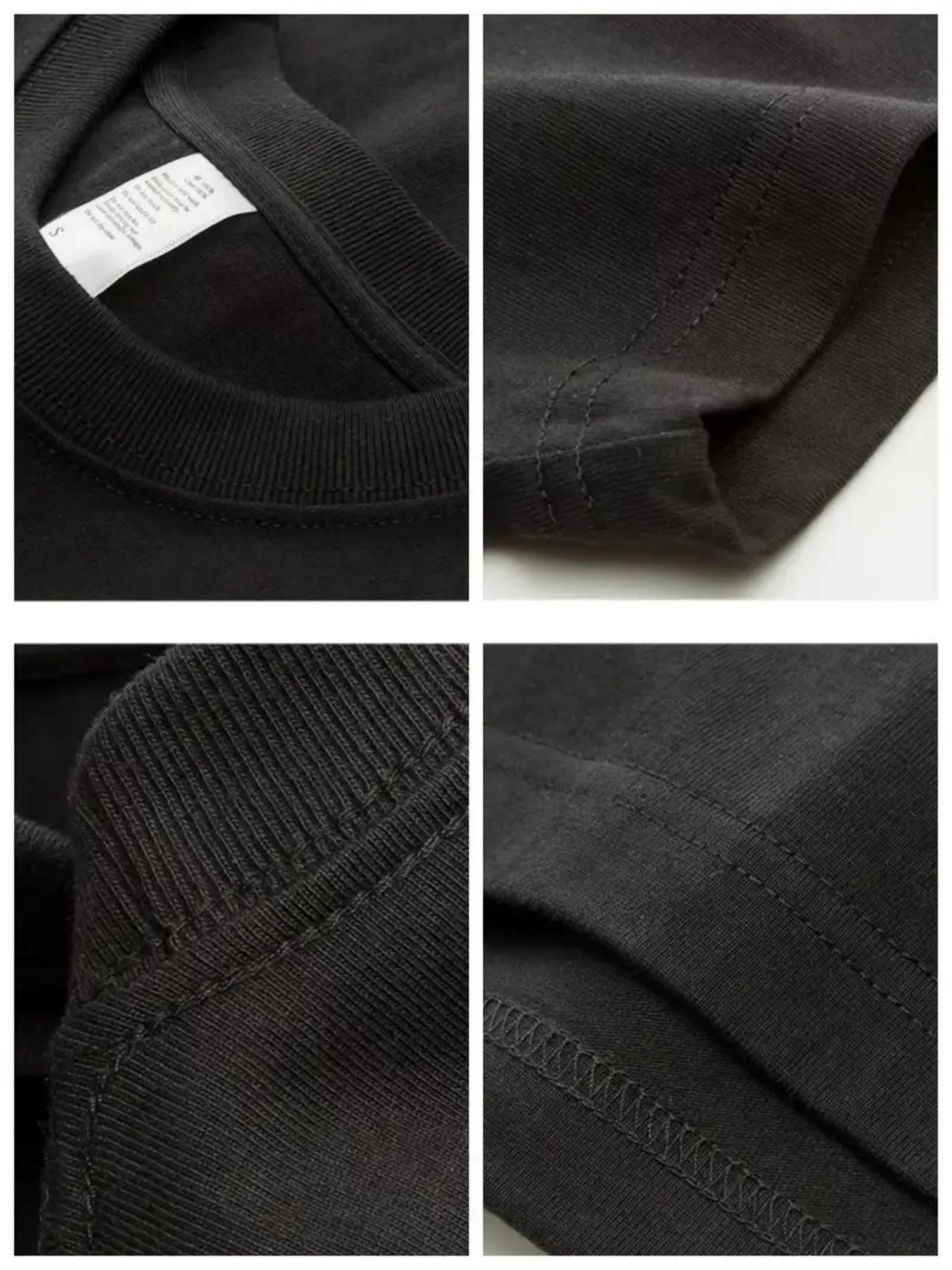 Black pure cotton T-shirt 4393