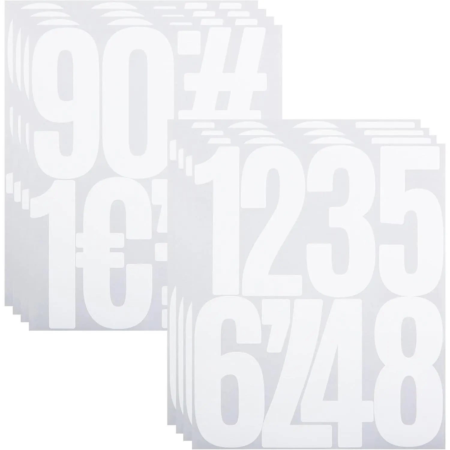 5 Inch Self-Adhesive Vinyl Number Stickers - 8 White Sheets | 0-9 Large Numbers for Mailbox, House Number, Inventory Classification & MarksGift