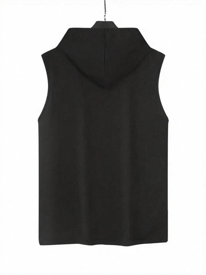 Men's Flag Print Hooded Tank Top & 2 in 1 Shorts Set, Regular Fit Two-piece Set, Casual Summer Clothes for Outdoor