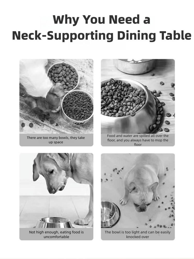 Pet bowl, large dog classic folding tall double bowl medium and large dog bowl, Golden Retriever large dog feeding bowl, food bowl