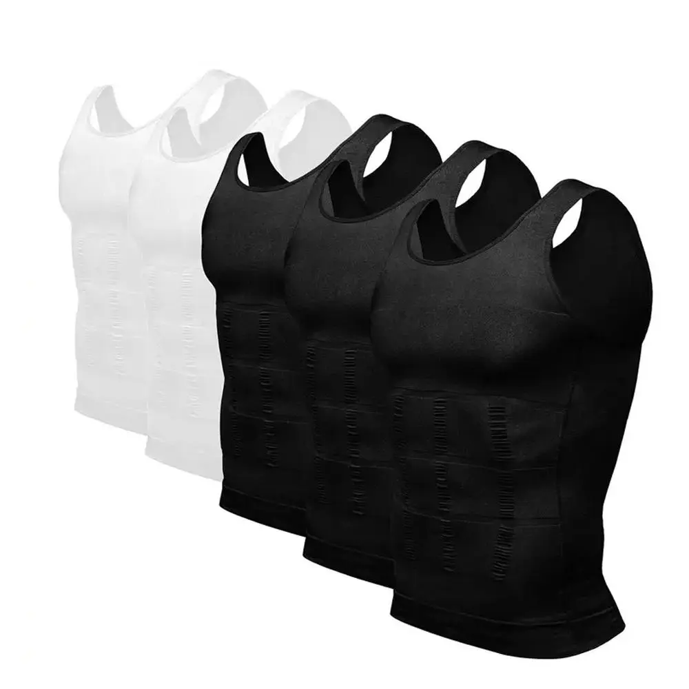 1/2 PACK Men Compression Tank Top,Men Shaping Vest,Men Sleeveless Shirt Shapewear