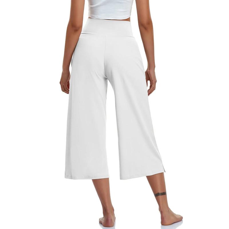 Women Elastic High Waist 3/4 Pant Casual Active Fit Wide Capris Leg Pants Trousers With Pockets Pants for Women Womens Pants Girl Fashion Blue Red Women Elastic High Waist 3/4 Pant Casual Active Fit Wide Capris Leg Pants Trousers With Pockets Pants for Women Womens Pants Girl Fashion Blue Red