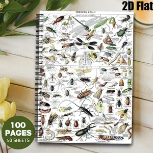 1 Insects Spiral Notebook 5.7x8.26 inch, Educational Entomology Illustrations, Perfect for Nature Study Journal, School Science Notes, Bug Observation Log, Birthday Gift for Kids Teens Entomology Lovers, Camping Outdoor Exploration Notebook [2D] Fla