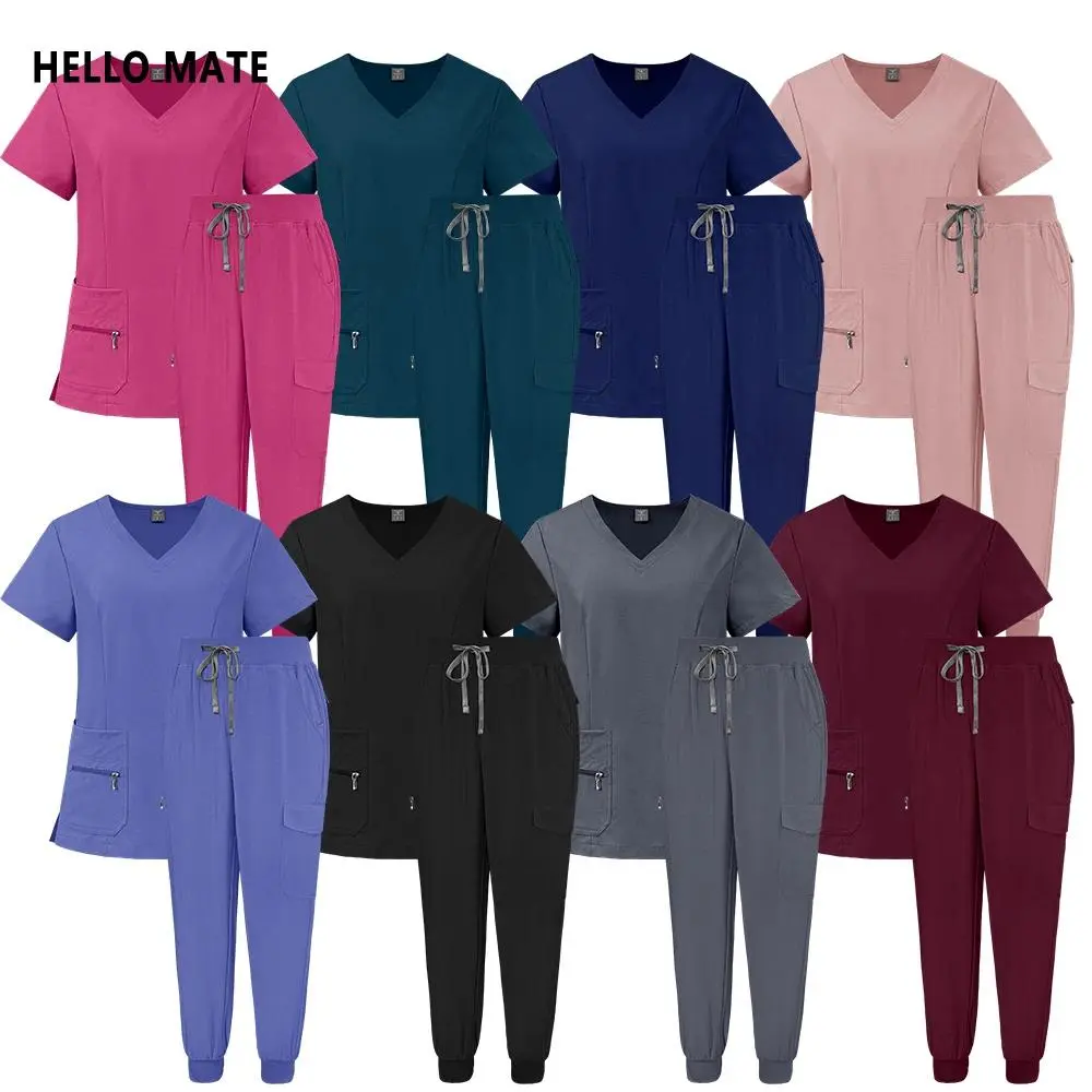 Hospital Clinical Uniform Pet Nurse Scrub Set Women Men Medical Work Clothes Surgical Accessories High-end Anti Wrinkle Workwear