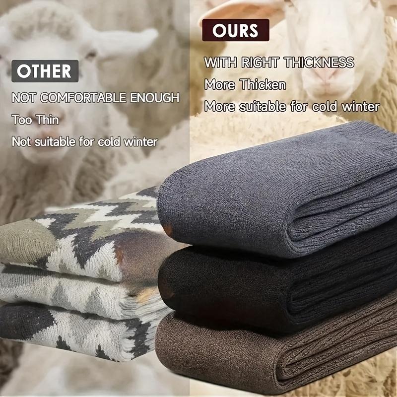 3/10 Pair Winter Thickened Fleece Snow Socks, Men's, Soft Fluffy Warm Boot Socks, Suitable for Outdoor Work, Leisure and Entertainment, Perfect Knitted Gift for Husband, Father and Boyfriend