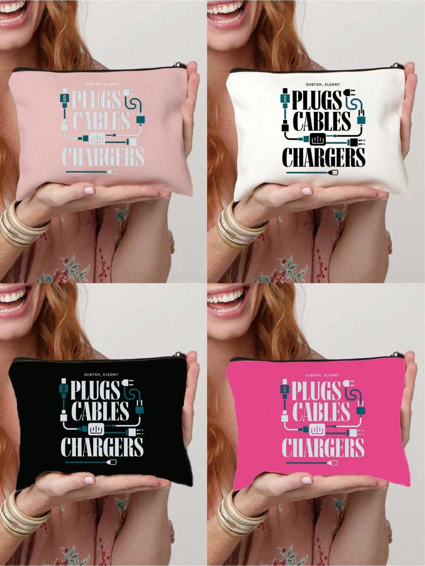 Portable Charger and Cable Organizer Bag, Durable Polyester Fiber, Zipper Closure, Ideal for Electronics, Cosmetics, Accessories