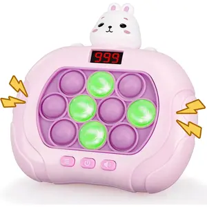 Quick Push Pop Game - Light Up Bubble Fidget Toy for Kids & Adults, Handheld Puzzle Game Sensory Toys, Great Gift for Christmas, Easter & Birthdays for Boys and Girls Ages 3-12 (Rabbit)fidget toys