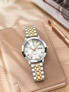 Women's Elegant Quartz Analog Watch, Roman Numerals, Diamond Dial, Date Display, Stainless Steel Case, Waterproof, Casual Style, Perfect Gift, Quartz Watches