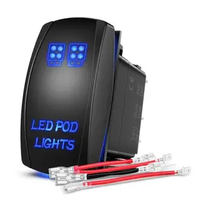 Nilight 5Pin Laser On/Off LED Pod Lights Rocker Switch Blue