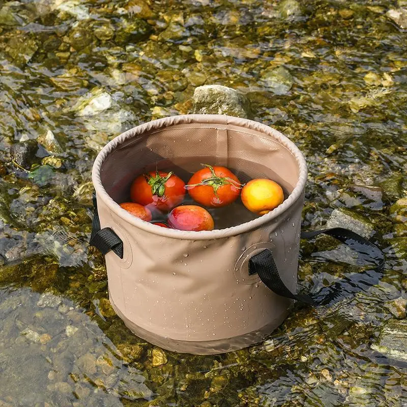 Outdoor camping folding bucket Multifunctional large-capacity portable fishing bucket Storage retractable car water storage folding bucket