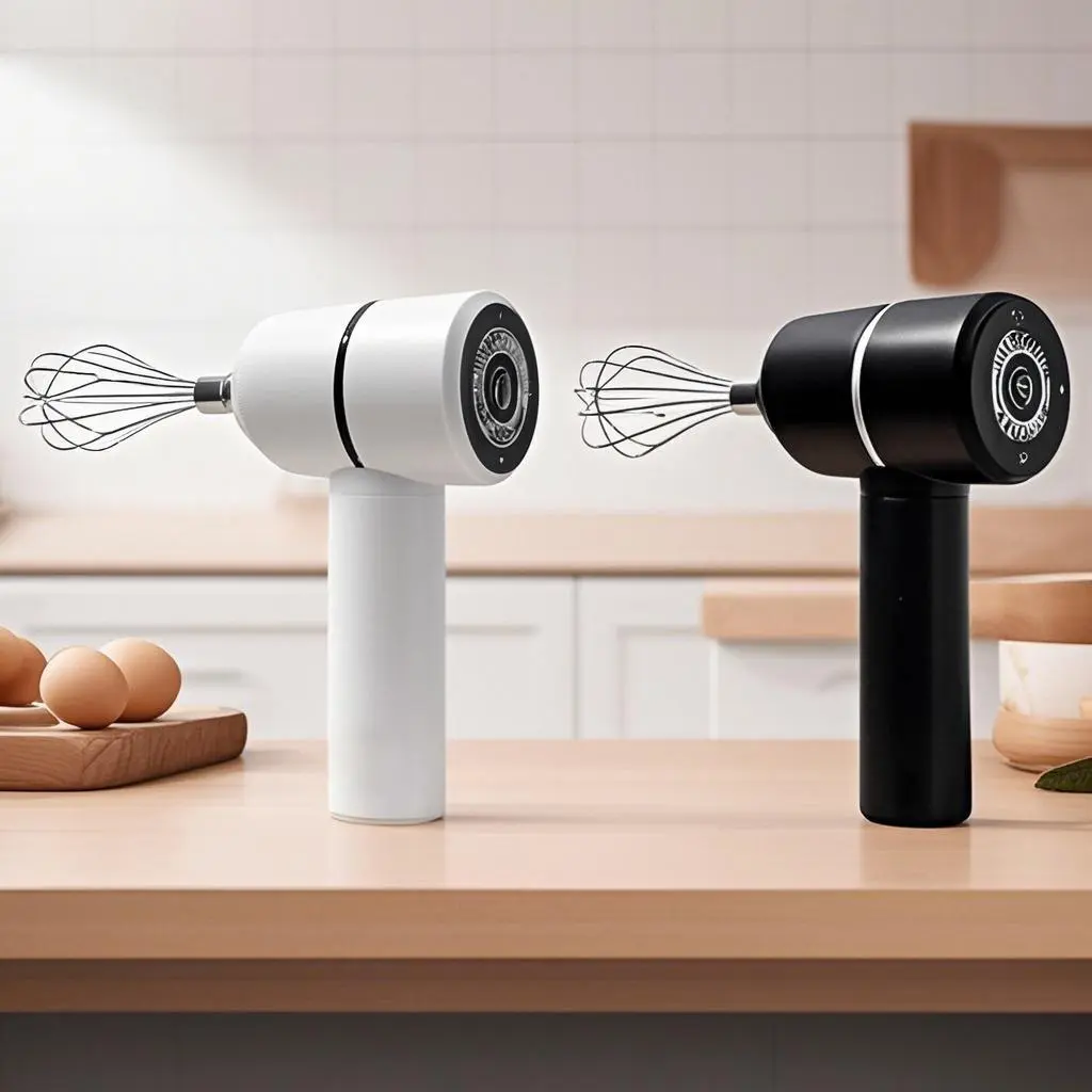 2 pack/ 3pack / 4 pack  new wireless electric single head double stick USB electric egg beater household mini cream automatic whipper cake supply handheld charging high power fast mixing food mixer stirring machine electric egg beater KD305 (white/black)