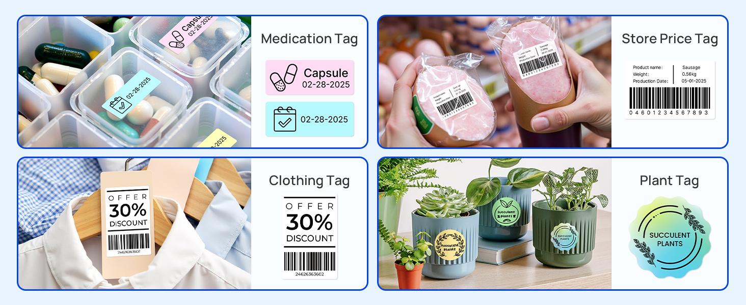 Label Maker Machine For Tape, 2 Inch Bluetooth Thermal Label Printer, Portable Sticker Printer For School, Office, Home, Business, Label Maker For 2'' x1.18'' Labels, White