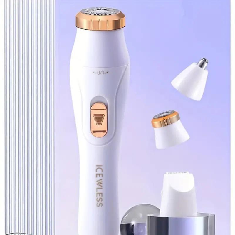 3 in 1 Electric Hair Removal Kit for Women, Facial Trimmer & Nose Hair Trimmer & Full Body Epilator, Ideal Gift for Women, Cordless Waterproof Shaver