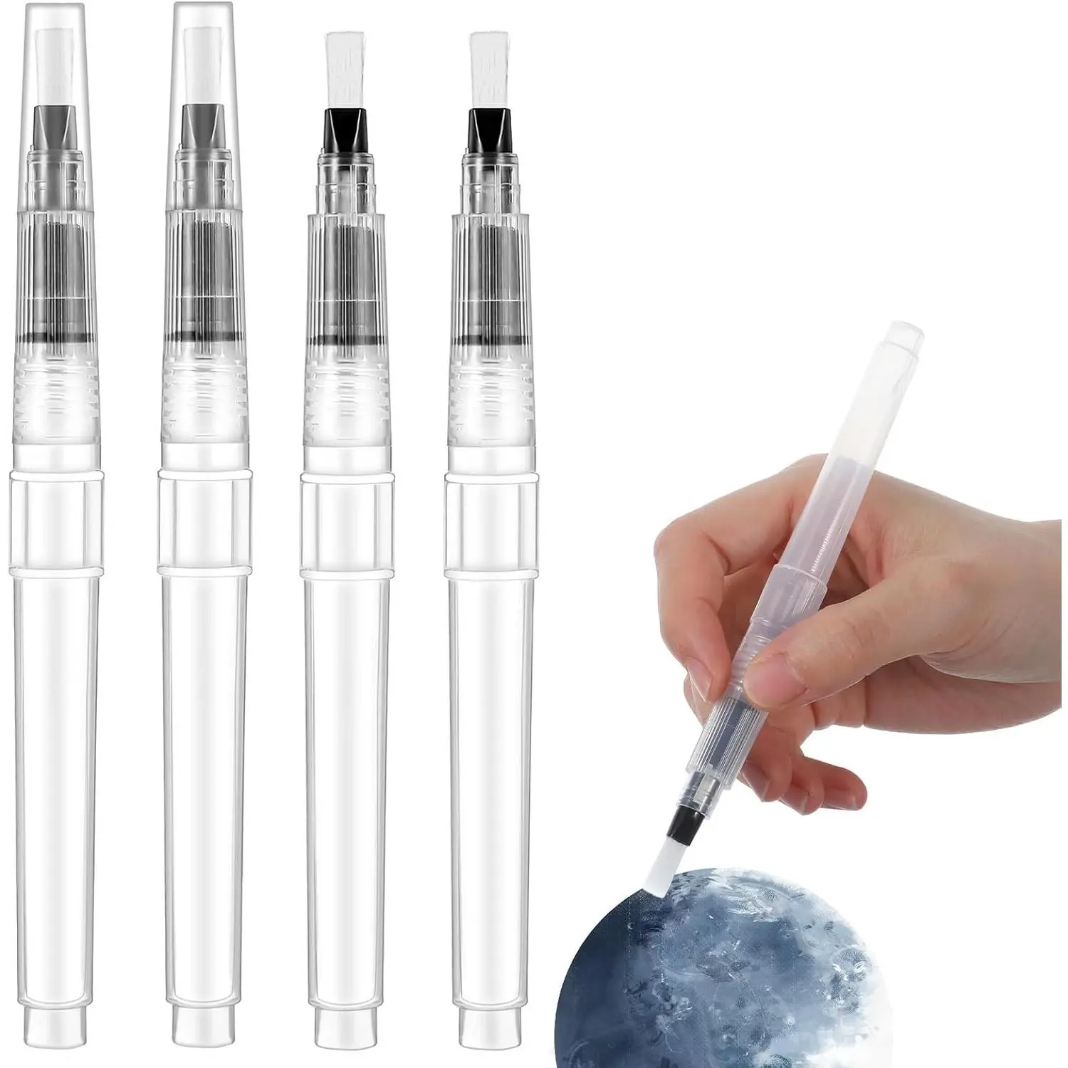 4 Pcs Pencil Style Envelope Moistener Envelope Sealer with Nylon Brush Head