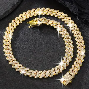 1pc of European And American Hip-Hop Hiphop Fashion Cuban -Encrusted Necklace, Personalized Cuban Chain Bracelet, Men'S Jewelry, Boyfriend'S Birthday Gift