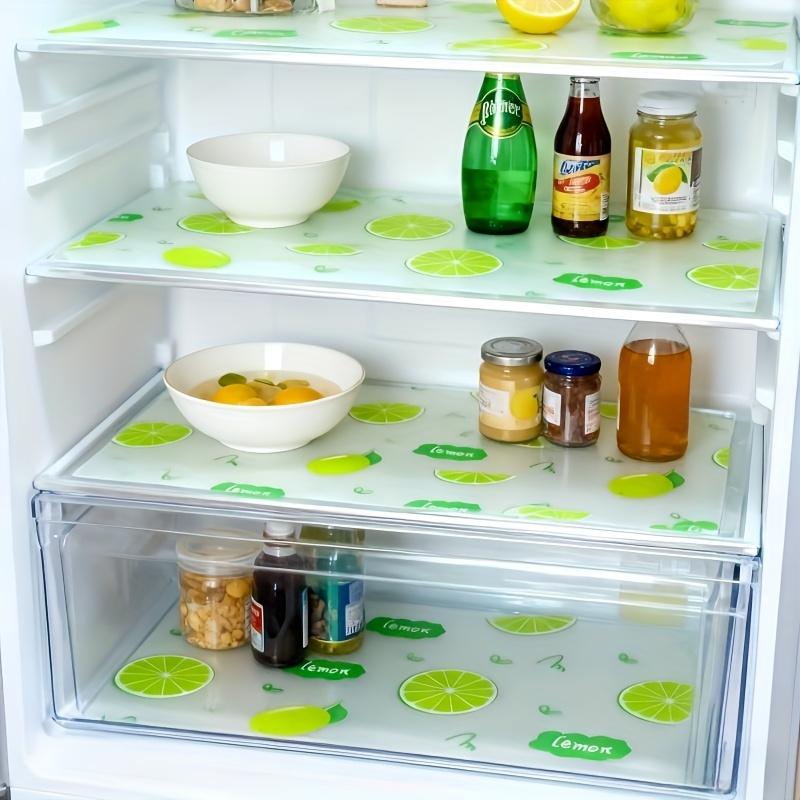 Waterproof Refrigerator Liners Set, Moisture-Proof Non-Slip Washable Reusable Eva Material, Lemon Pattern Kitchen Decor