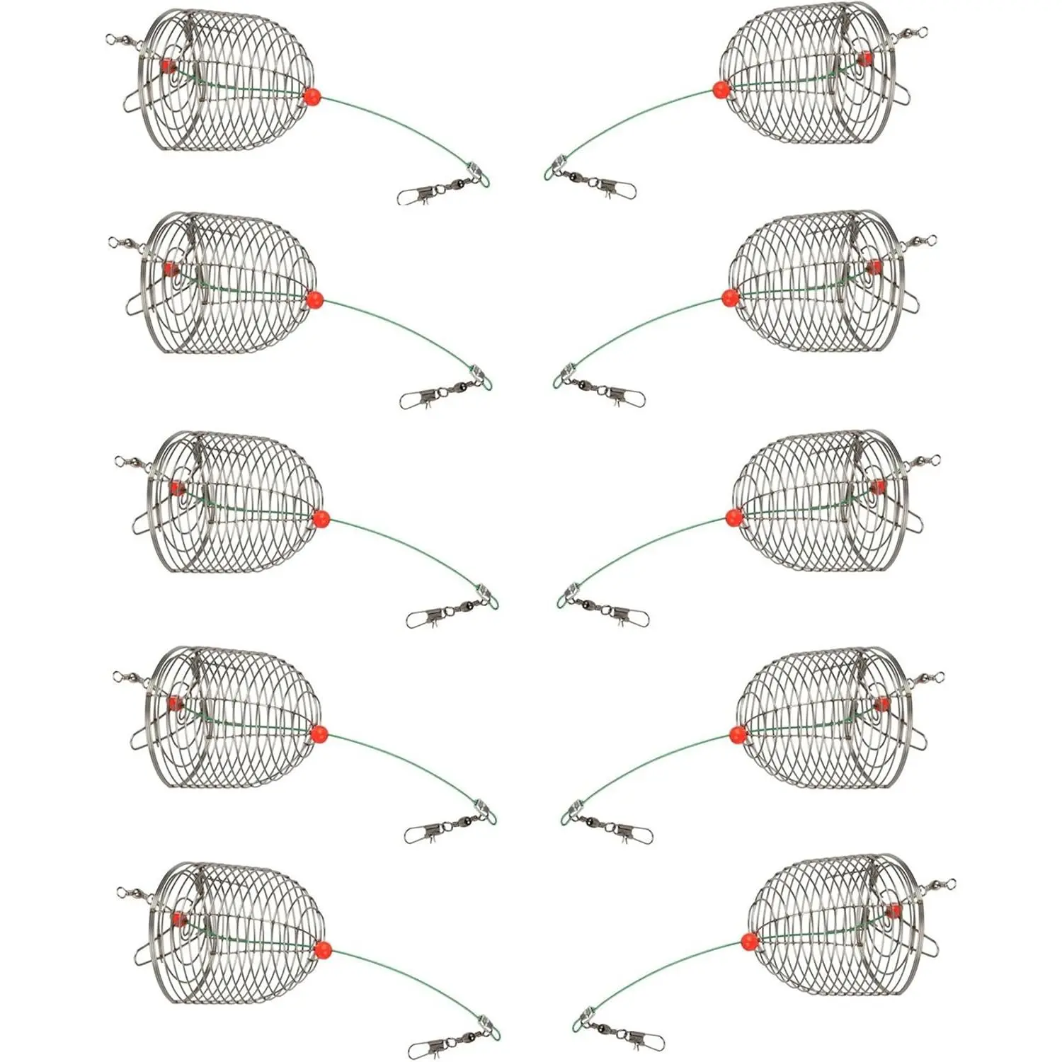 Stainless Steel Multi-Size Carp Fishing Bait Cage Feeder Basket Holder - Coarse Lure Feeder Tackle Kit with Mesh Fish Trapping Accessories, Crab & Lobster Gear, Easy to Carry, High Quality