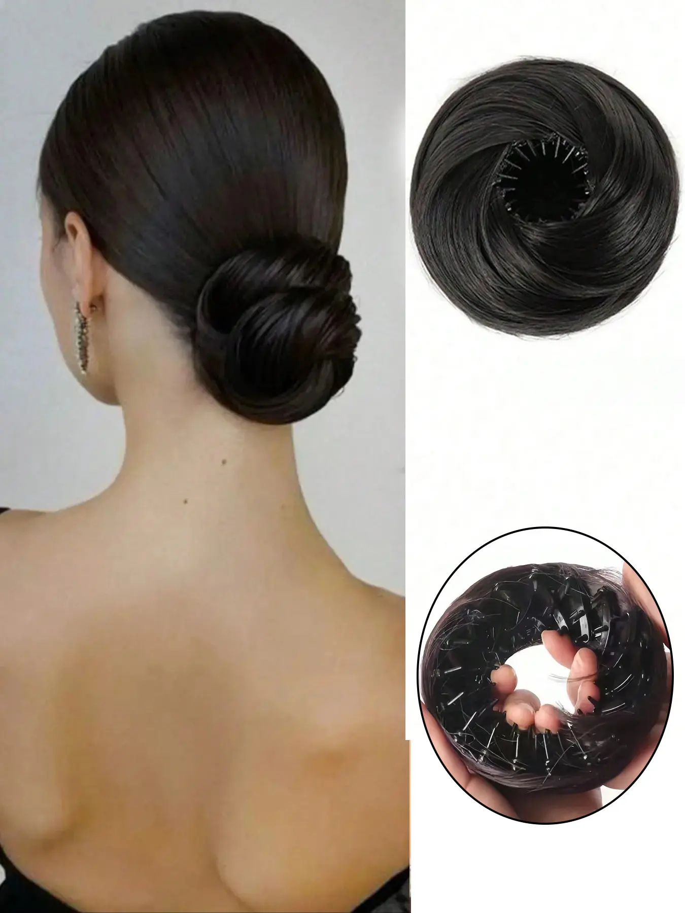 3 inch Magic Bun Hair Accessory, Bridal Hair Pieces, for Women, Messy Bun, Hairpiece Hair Bun, Easy-to-use Headbands And Hair Clips, High Ponytails, Made Of High-temperature Synthetic Fiber, Ideal for Weddings, Parties, And Formal Events