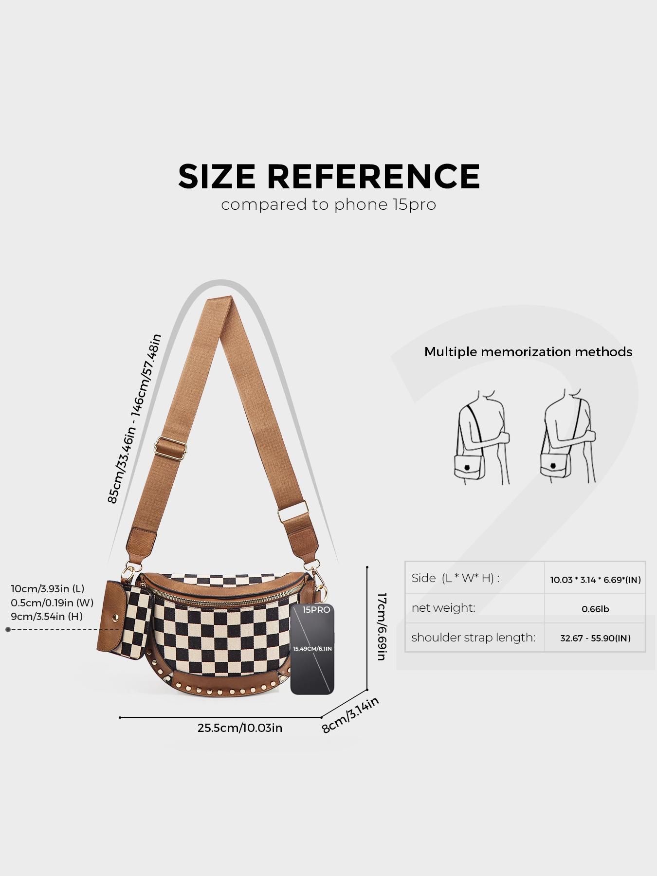 Fashionable Checkerboard Pattern Crossbody Bag with Coin Purse, Adjustable Sling Fashionable Bags, Casual Large Capacity Zipper Fashion Purses for Women, Trendy All-match Commuter Casual Shoulder Bag for Daily Used