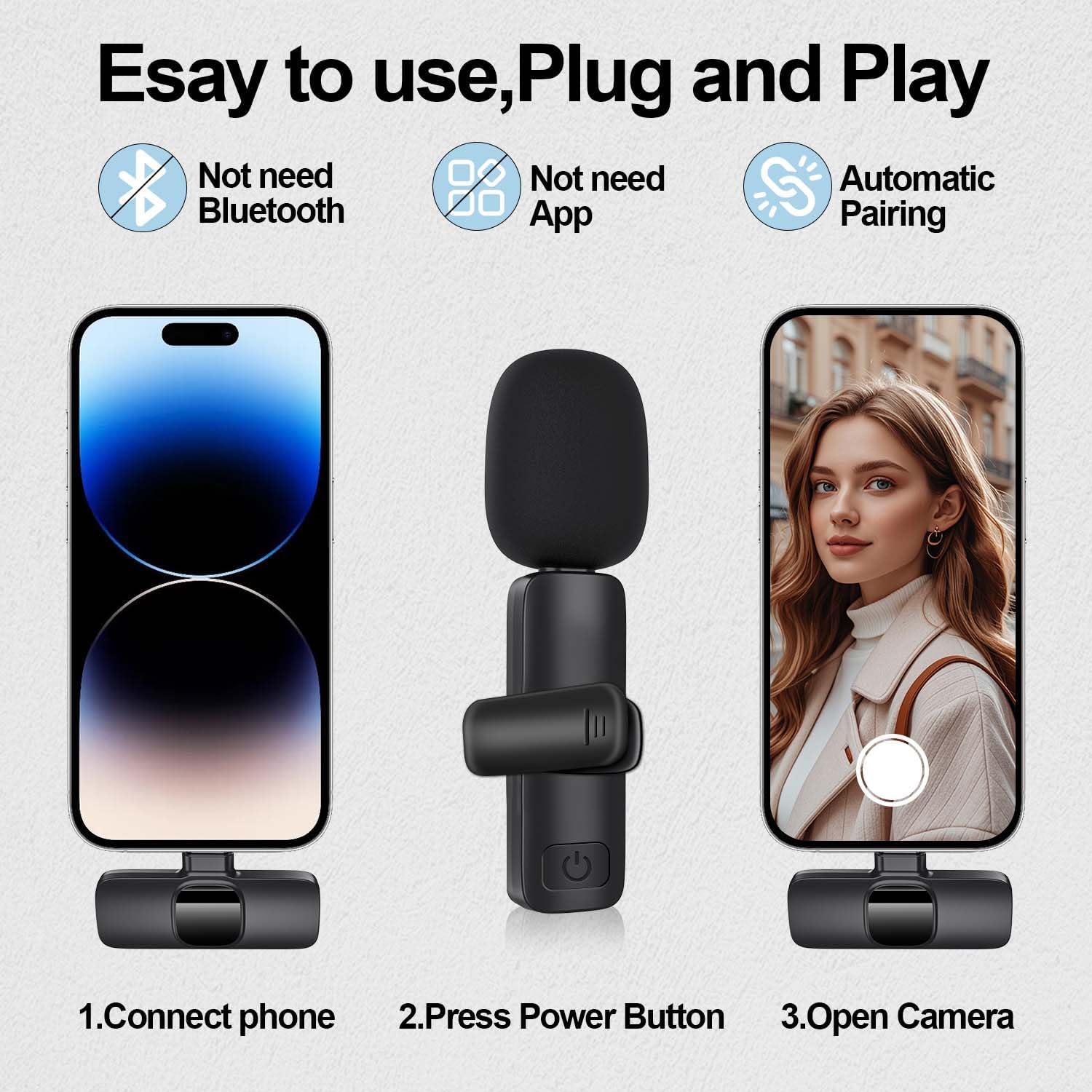 Wireless Lavalier Microphone for iPhone iPad Android Mini for Live Streaming Video Recording Outdoor Indoor Interviews YouTube TikTok Vlog wireless microphones Wireless Lavalier Microphone for iPhone iPad Android Mini for Live Streaming Video Recording Outdoor Indoor Interviews YouTube TikTok Vlog wireless microphones