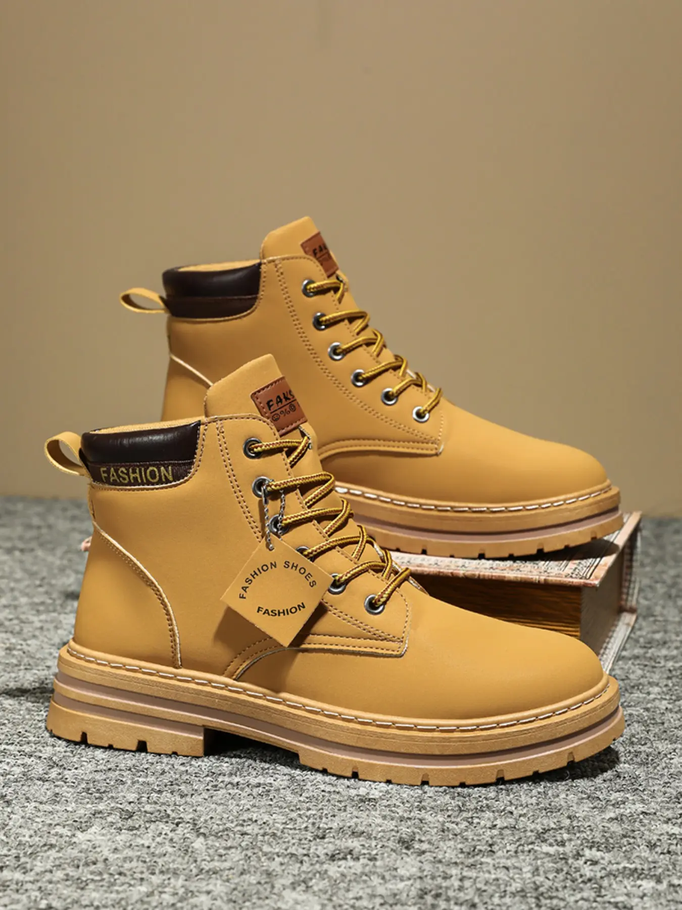 Men's Fashionable Lace Up Front High Top Boots, Casual Comfortable Ankle Boots for Daily Wear, Male All-match Trendy Shoes for Daily Wear Footwear