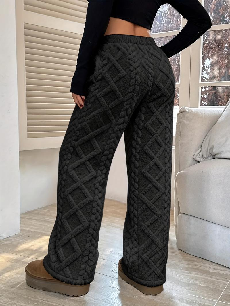 Women's Winter Casual Fleece-Lined Pants with Drawstring Waist | Suitable for Home Wear & Outdoor Leisure