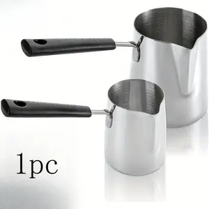 Stainless Steel Turkish Coffee Pot | Milk Pot | Mini Stainless Steel Pot with Long Handle | Multi-purpose Melting Pot | Suitable for Heating Milk, Coffee, or Chocolate; Indoor/Outdoor Cooking Tool; Kitchen Utensil