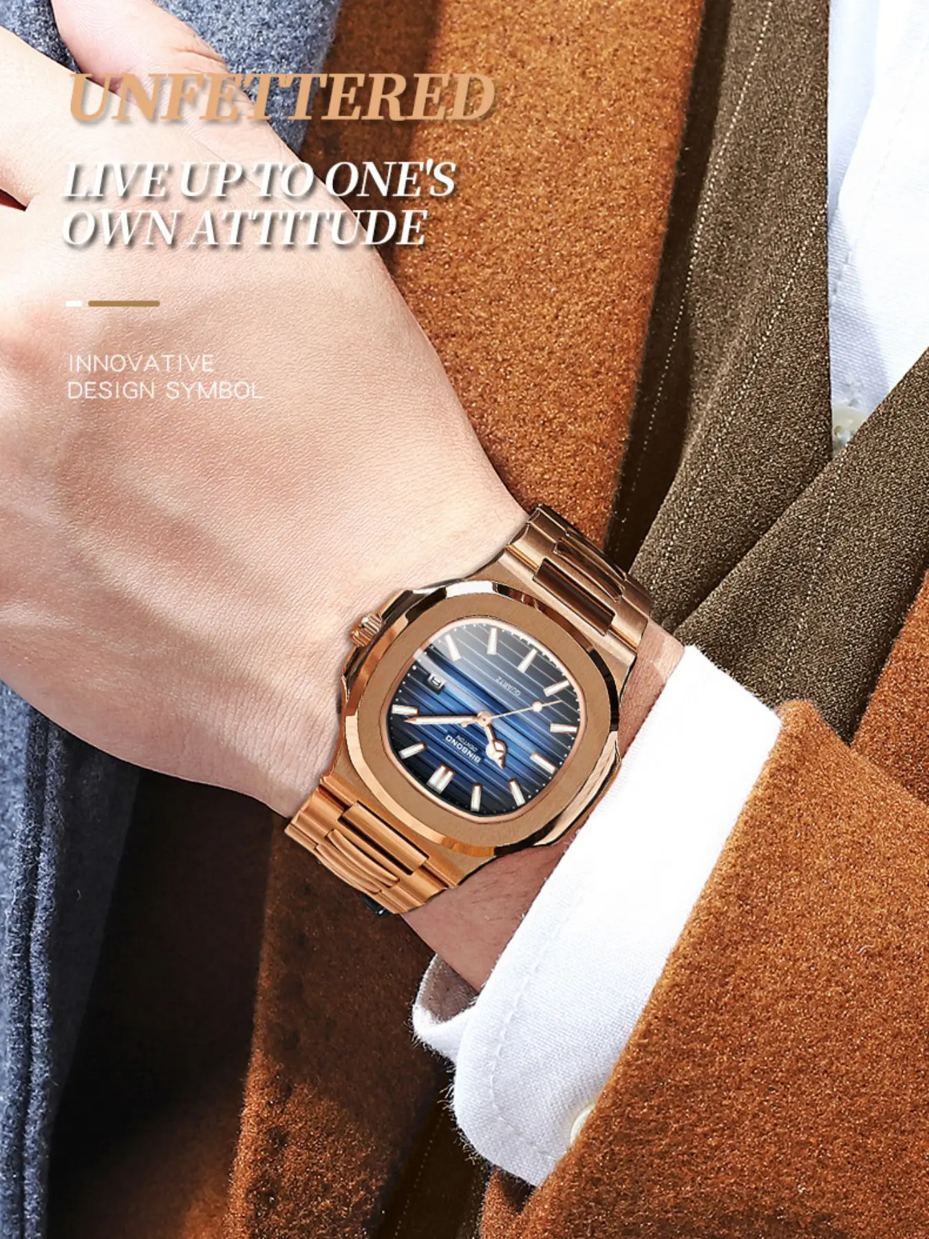 Luxury Men's Square Luminous Waterproof Calendar Stainless Steel Watch, High-Quality Quartz Business Watch, Perfect Gift for Family and Friends