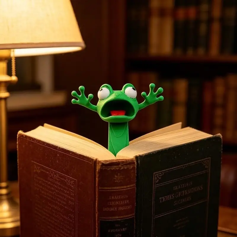 3D Animal Bookmarks Set, Frog and Gecko Novelty Reading Stationery Gift, 2 Piece Set, Fun and Unique Bookmark Accessories