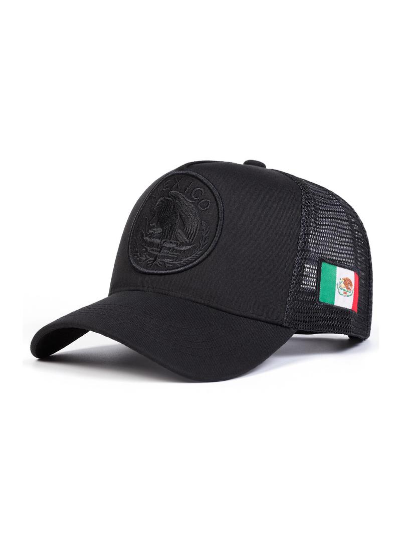 Mexico Flag Design Baseball Cap, Casual Outdoor Sports Hat for Men & Women, Adjustable Sun Protection Cap for Daily Wear, Embroidery Adjustable Hat
