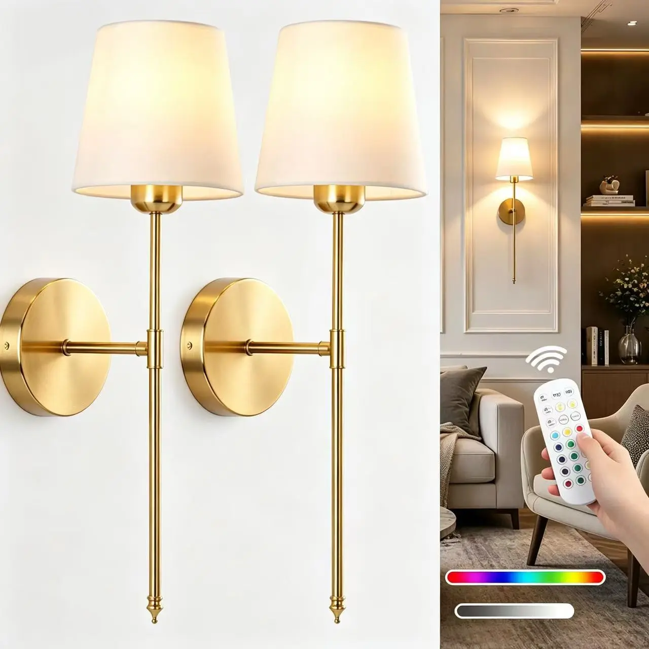 Industrial Vintage Indoor Wall Light Set, Fabric Lampshade, Kitchen Lighting Pendant, E26/e27 Socket, Living Room Bedroom Decor