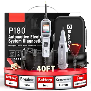 2026  P180 Circuit Tester with -in Oscilloscope - 9-30V Automotive Electrical Probe, Wire Tracer, / Injector Tester,  /Diode/Resistance/Relay/Fuse Test, 40FT