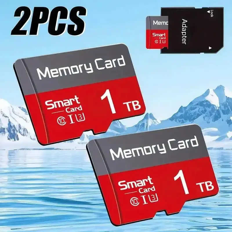 2-Pack * 1TB  Micro SD card (TF card) and adapter, tablet computer, camera, smart phone video, PSP game, micro tf monitoring system Memory Card Set